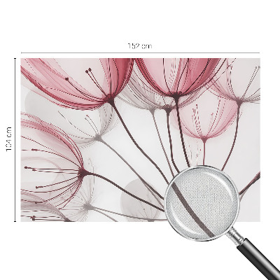 Removable wall mural wallpaper with floral silhouettes