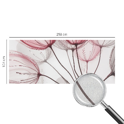 Removable wall mural wallpaper with floral silhouettes