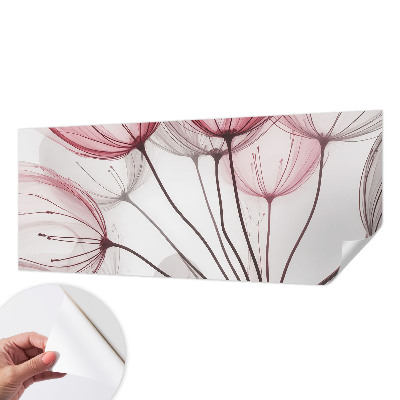 Removable wall mural wallpaper with floral silhouettes