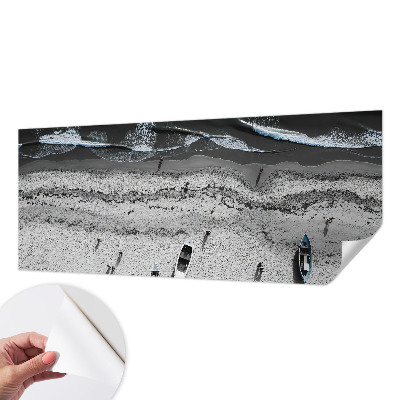 Peel and stick wall mural for living room with a tranquil beach scene