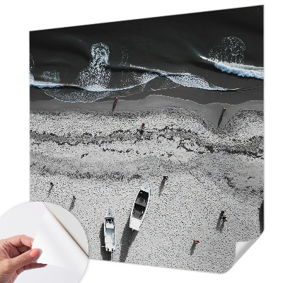 Peel and stick wall mural for living room with a tranquil beach scene