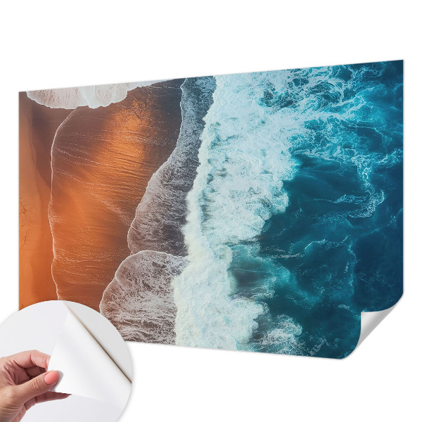 Peel and stick wall mural for bedroom with a marine symbiosis design