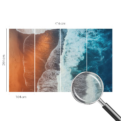 Peel and stick wall mural for bedroom with a marine symbiosis design
