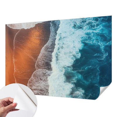 Peel and stick wall mural for bedroom with a marine symbiosis design