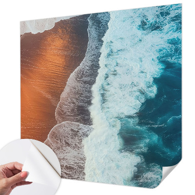 Peel and stick wall mural for bedroom with a marine symbiosis design