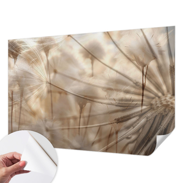 Peel and stick wall mural for kids' room with a subtle dandelion design