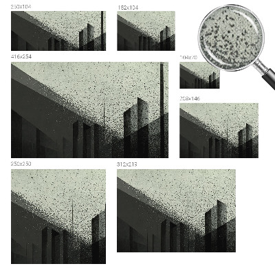 3D wall mural with a city geometry motif