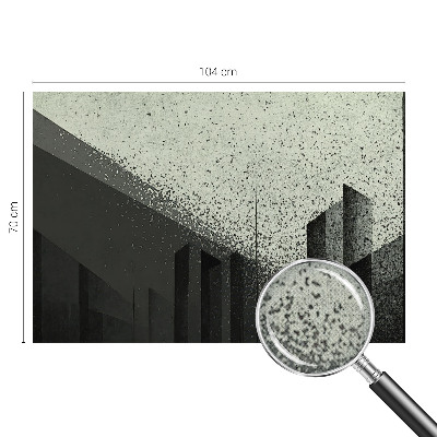 3D wall mural with a city geometry motif
