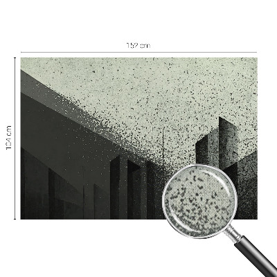 3D wall mural with a city geometry motif