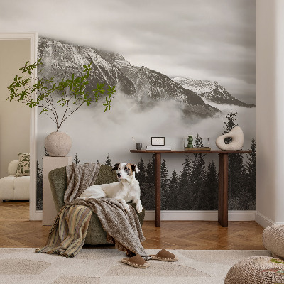 3D photo wallpaper mural of a mountain landscape