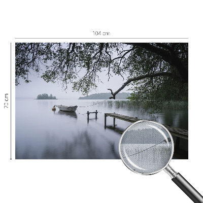 Children's wall mural featuring a calm lake scene