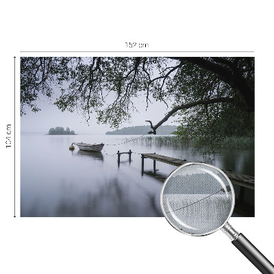 Children's wall mural featuring a calm lake scene