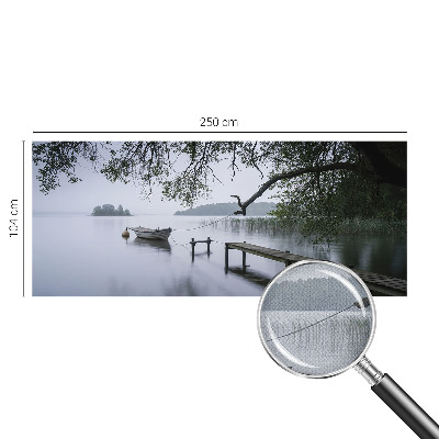 Children's wall mural featuring a calm lake scene
