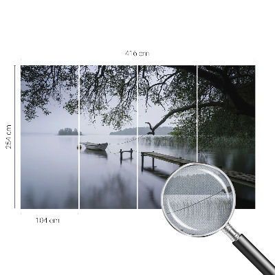 Children's wall mural featuring a calm lake scene