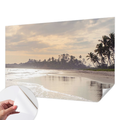 Nursery wall mural with a beach morning scene