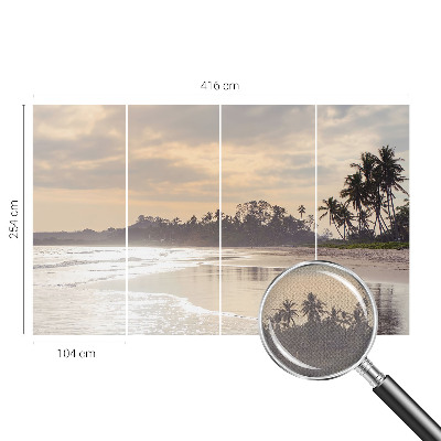 Nursery wall mural with a beach morning scene