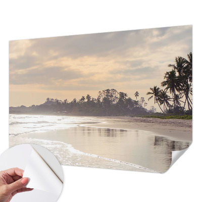 Nursery wall mural with a beach morning scene