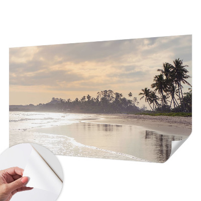 Nursery wall mural with a beach morning scene