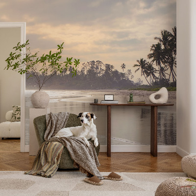 Nursery wall mural with a beach morning scene