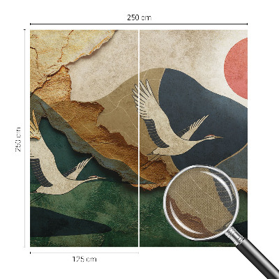 Baby room wall mural Cranes of the East