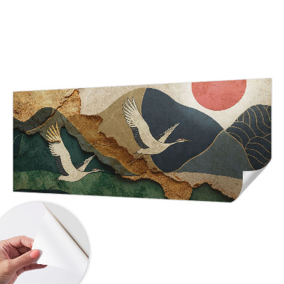 Baby room wall mural Cranes of the East