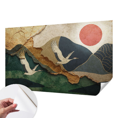 Baby room wall mural Cranes of the East