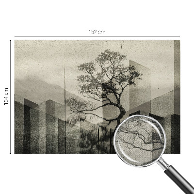 Peel and stick wallpaper mural with a raw, elegant design