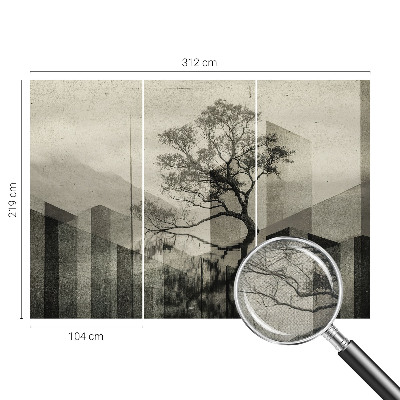 Peel and stick wallpaper mural with a raw, elegant design