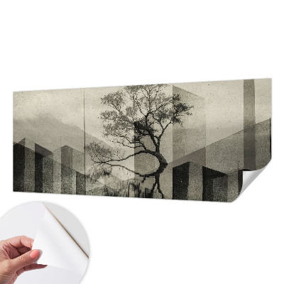 Peel and stick wallpaper mural with a raw, elegant design
