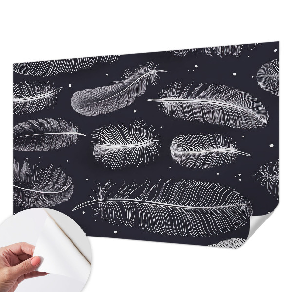 Self-adhesive wall mural Subtle feathers