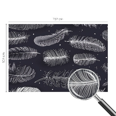 Self-adhesive wall mural with a subtle feather pattern