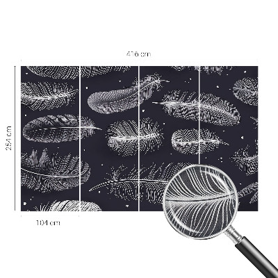 Self-adhesive wall mural Subtle feathers