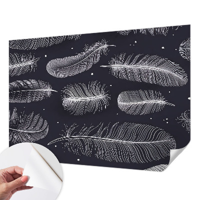 Self-adhesive wall mural Subtle feathers