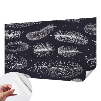 Self-adhesive wall mural Subtle feathers
