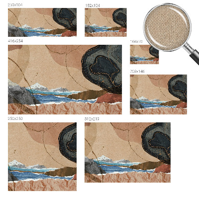 Removable wall mural with an abstract landscape design