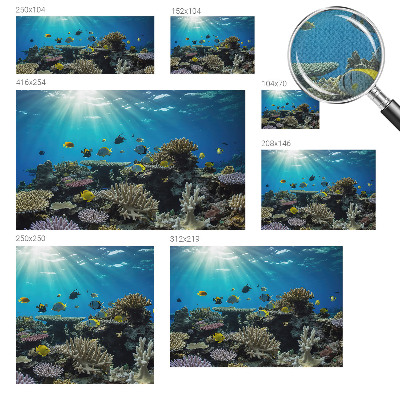 Stick-on wall mural with an underwater world design
