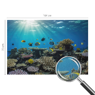 Stick-on wall mural with an underwater world design