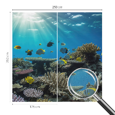 Stick-on wall mural with an underwater world design
