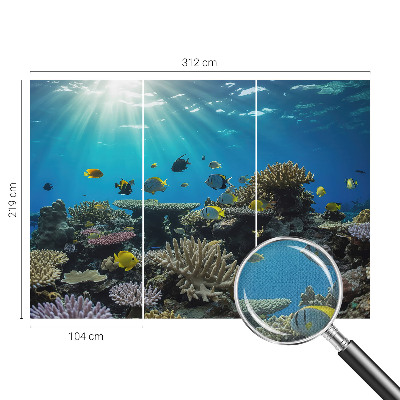 Stick-on wall mural with an underwater world design