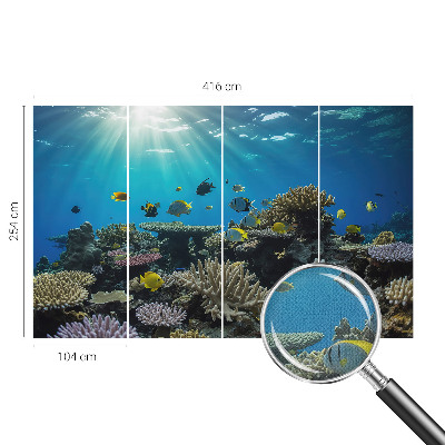 Stick-on wall mural with an underwater world design