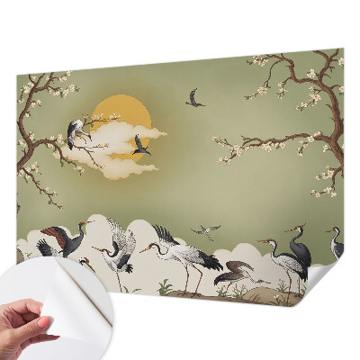 Removable wall mural wallpaper with an elegant nature design