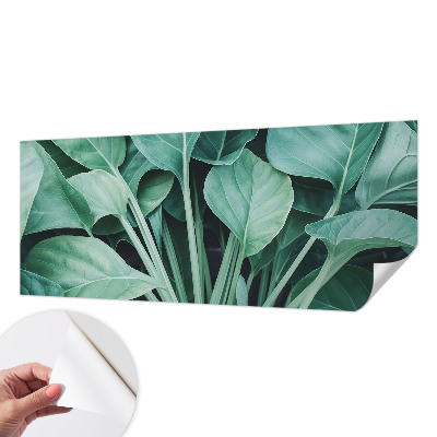 Peel and stick wall mural for living room with a green nature design