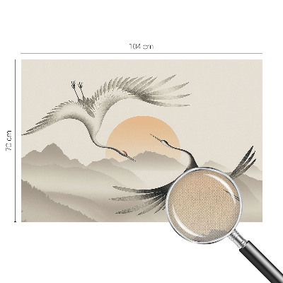 Peel and stick wall mural for bedroom with an east crane design