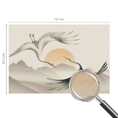 Peel and stick wall mural for bedroom with an east crane design