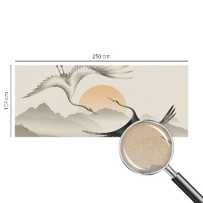 Peel and stick wall mural for bedroom with an east crane design