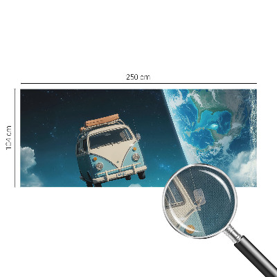 Peel and stick wall mural for kids' room with a space travel theme