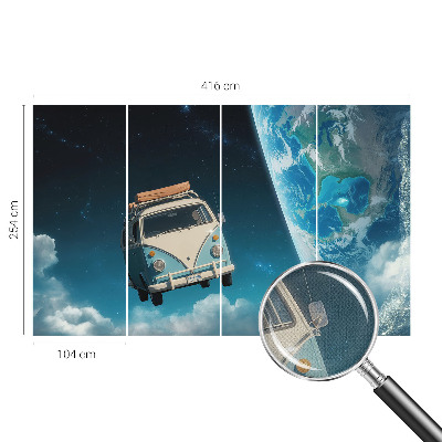 Peel and stick wall mural for kids' room Space travel