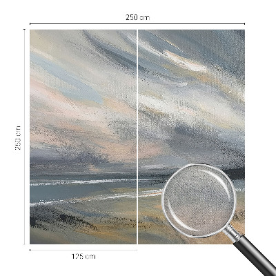 3D photo wallpaper mural with a morning calm landscape scene