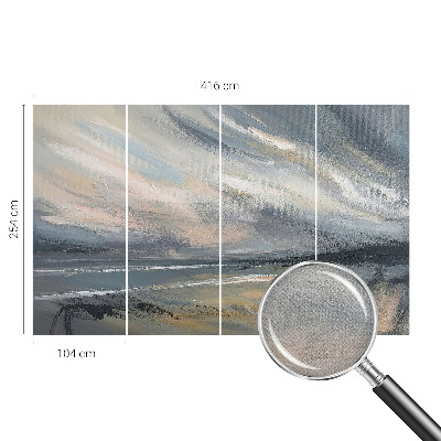 3D photo wallpaper mural with a morning calm landscape scene