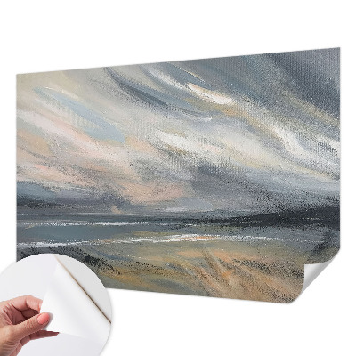 3D photo wallpaper mural with a morning calm landscape scene